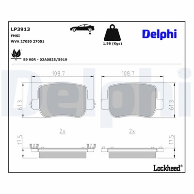 DELPHI LP3913 EAN: 5012759602515.