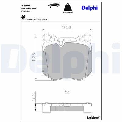 DELPHI LP3926 EAN: 5012759611104.