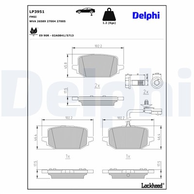 DELPHI LP3951 EAN: 5012759632345.