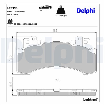 DELPHI LP3998 EAN: 5012759715727.