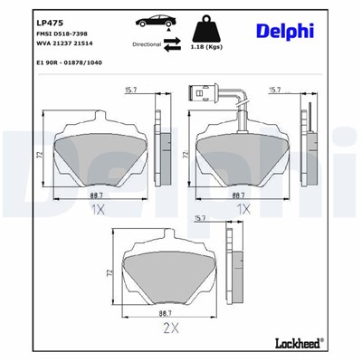 DELPHI LP475 EAN: 5012759302224.