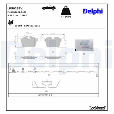 DELPHI LP5025EV EAN: 5012759555019.