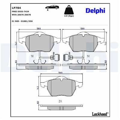 DELPHI LP784 EAN: 5012759306024.