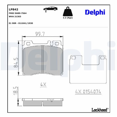 DELPHI LP842 EAN: 5012759306369.