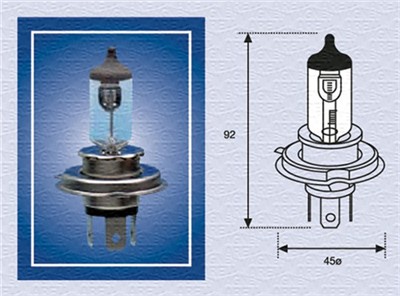 MAGNETI MARELLI 002156100000 Číslo výrobce: H4 24V. EAN: 8001063279008.