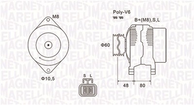 MAGNETI MARELLI 063731607010 Číslo výrobce: MQA1607. EAN: 8001063788579.