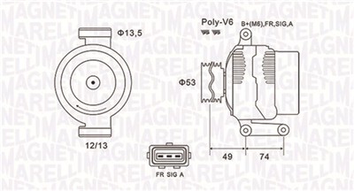 MAGNETI MARELLI 063731635010 Číslo výrobce: MQA1635. EAN: 8001063687704.