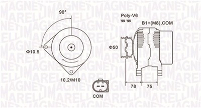 MAGNETI MARELLI 063731825010 Číslo výrobce: MQA1825. EAN: 8001063860558.