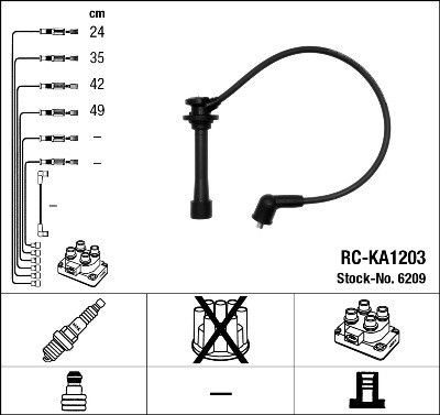 NGK 6209 Číslo výrobce: RC-KA1203. EAN: 87295062098.