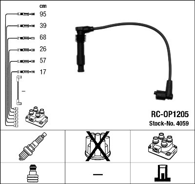 NGK 4059 Číslo výrobce: RC-OP1205. EAN: 87295040591.