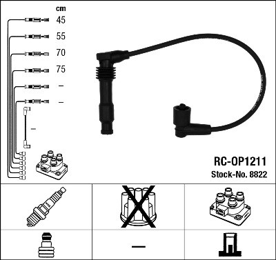 NGK 8822 Číslo výrobce: RC-OP1211. EAN: 87295088227.