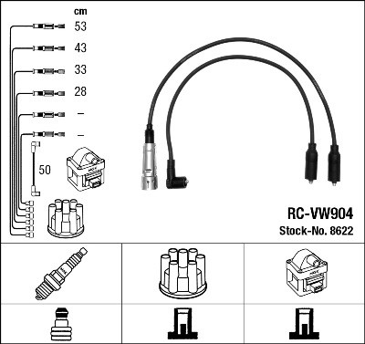 NGK 8622 Číslo výrobce: RC-VW904. EAN: 87295086223.
