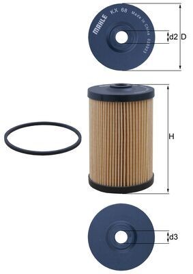 MAHLE ORIGINAL KX 68D Číslo výrobce: 72563232. EAN: 4009026075791.