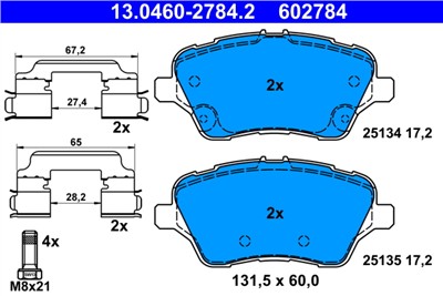ATE 13.0460-2784.2 Číslo výrobce: 602784. EAN: 4006633421799.