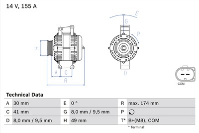 BOSCH 0 986 048 350 Číslo výrobce: 4835. EAN: 4047024056398.