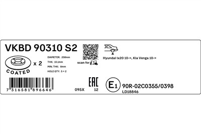 SKF VKBD 90310 S2 EAN: 7316581896646.