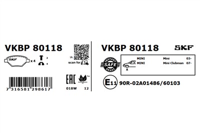 SKF VKBP 80118 EAN: 7316581298617.