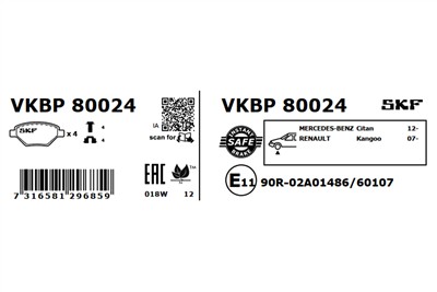 SKF VKBP 80024 EAN: 7316581296859.