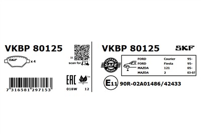 SKF VKBP 80125 EAN: 7316581297153.
