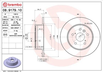 BREMBO 08.9179.10 EAN: 8020584917916.
