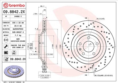 BREMBO 09.8842.2X EAN: 8020584217658.