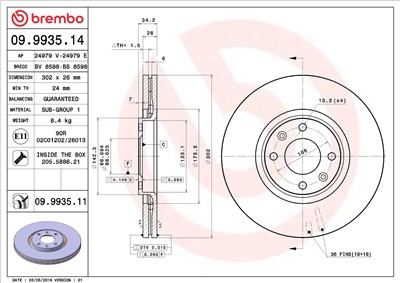 BREMBO 09.9935.11 EAN: 8020584027615.