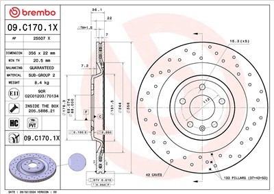 BREMBO 09.C170.1X EAN: 8020584327807.