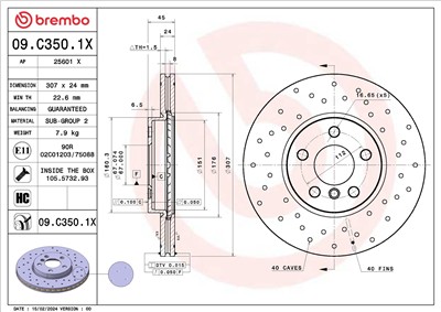 BREMBO 09.C350.1X EAN: 8020584327814.