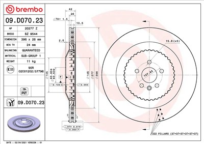 BREMBO 09.D070.23 EAN: 8020584316344.