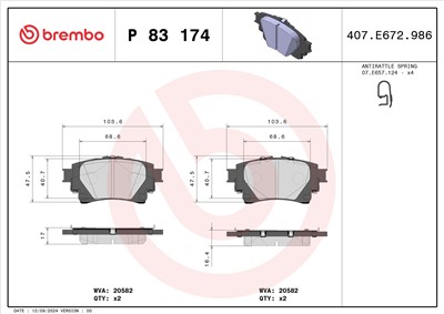 BREMBO P 83 174 EAN: 8020584117460.