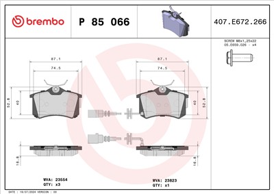 BREMBO P 85 066 Číslo výrobce: 23823. EAN: 8020584058695.