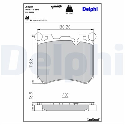 DELPHI LP2287 EAN: 5012759467527.