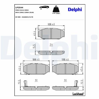 DELPHI LP3544 EAN: 5012759549780.