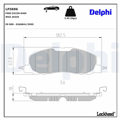 DELPHI LP3696 EAN: 5012759637517.