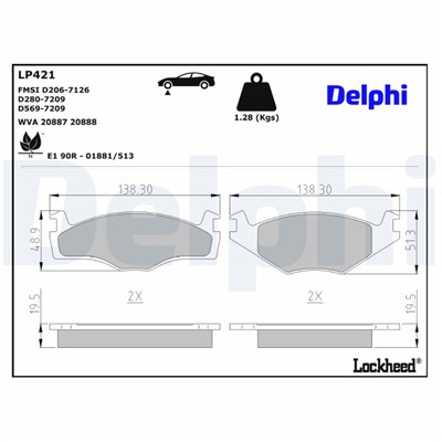 DELPHI LP421 EAN: 5012759301807.